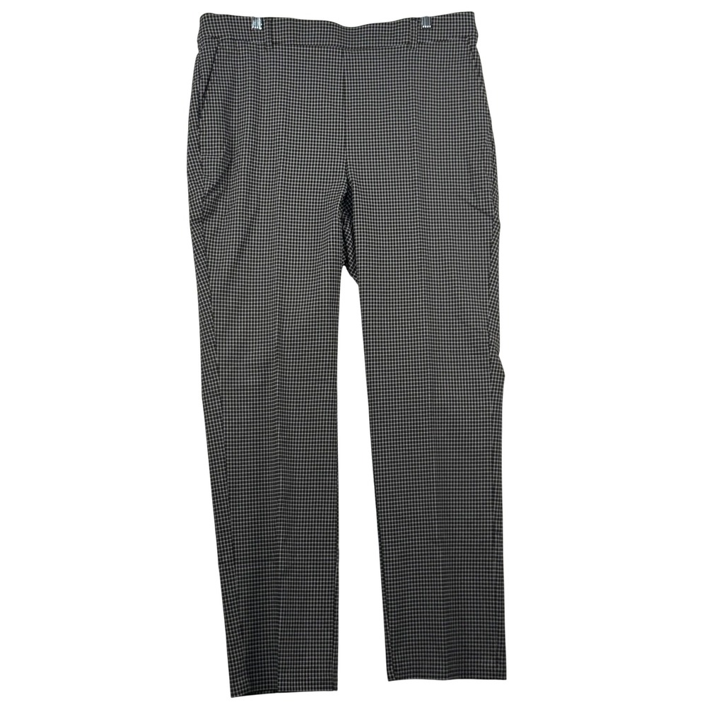 Rafaella 16 Millennium Stretch Pull On Ankle Pants‎ Grid Check Slimming Workwear